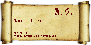 Mausz Imre névjegykártya